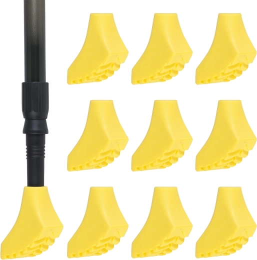 Embouts en caoutchouc pour bâtons de marche nordique, 10 pcs, jaunes