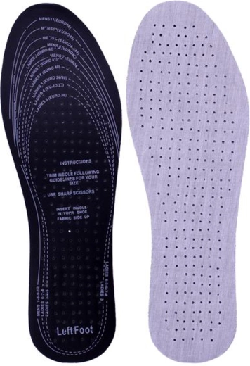 Semelles pour chaussures en tissu coton et latex – 1 paire