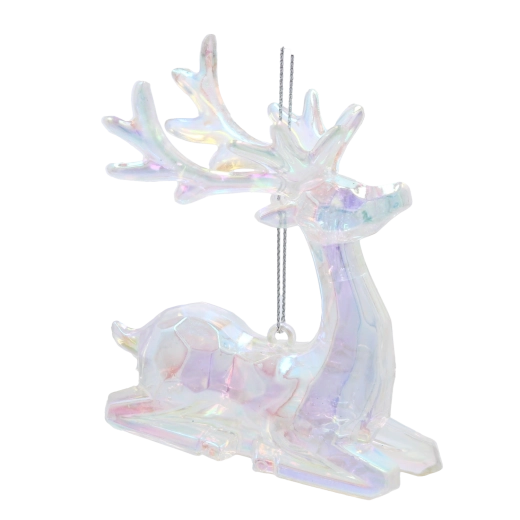 Décoration de Noël renne à éclat nacré CHOMIK 8 × 9 cm