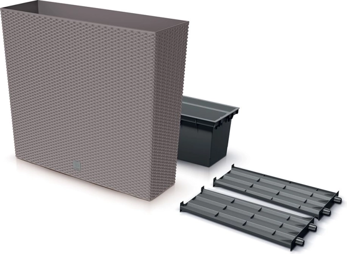 Jardinière haute Rato Case avec insert et irrigation, mocca, 77 cm
