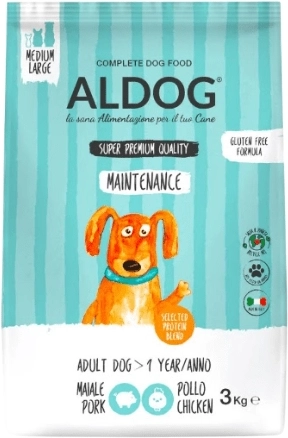Aldog Maintenance croquettes pour chiens adultes actifs de races moyennes et grandes 3 kg