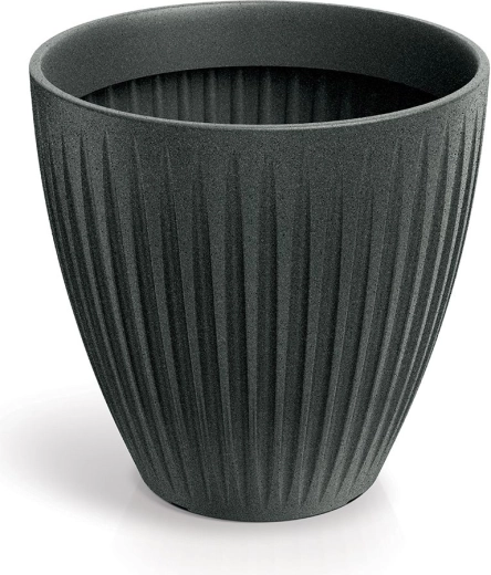 pot de fleurs latia round midl 48 cm granit noir