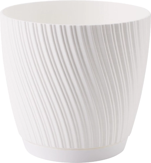 Pot Mika Eco Recycled avec soucoupe 27 cm blanc