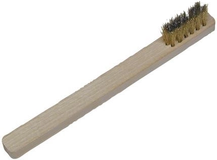 Brosse métallique à manche long MAZÁČEK, 3 rangées, fil en laiton 0,15 mm