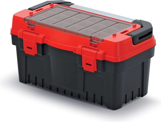 Mallette à outils avec poignée métallique EVO, 476 × 260 × 256 mm, rouge