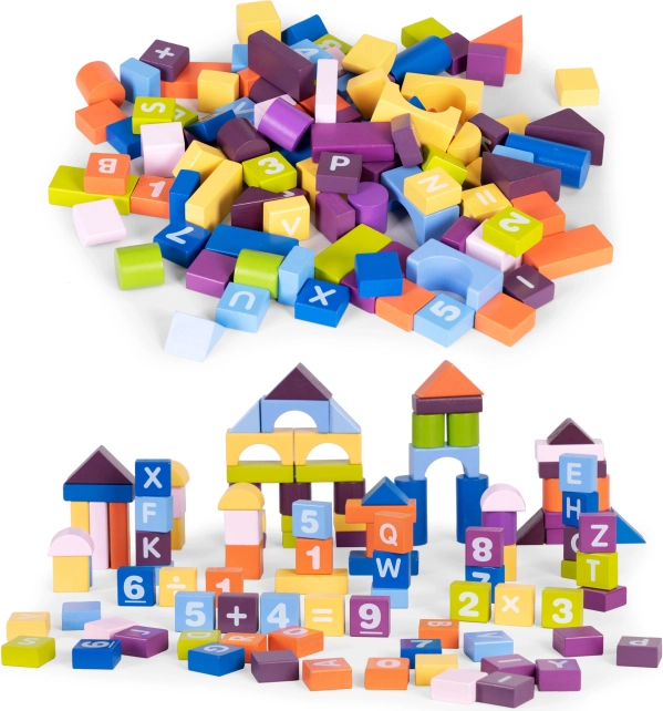 Blocs de construction éducatifs en bois pour enfants 108 pcs