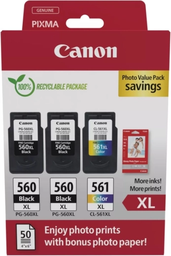 Canon PG-560XL x2 / CL-561XL Pack Photo avec papier photo