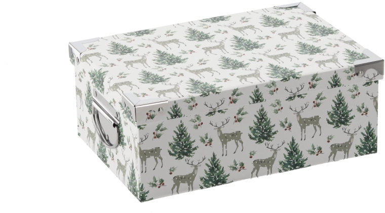 Boîte cadeau de Noël avec ferrures 28 × 19,5 × 10,8 cm