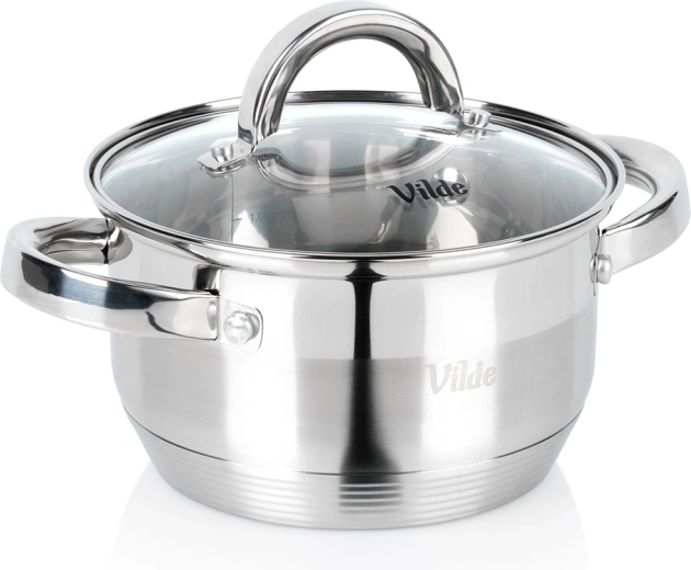 Casserole en acier inoxydable avec couvercle en verre INOXCELLENT 16 cm, 1,75 l