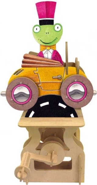 Modèle d'auto en mouvement ARToy kit en bois recyclé tour du monde