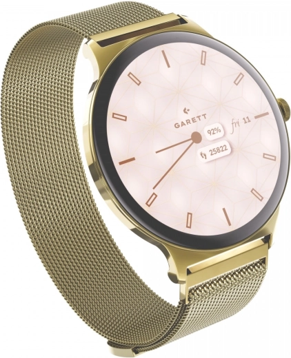 Montre connectée Garett Verona 2 dorée avec bracelet maille (mesh)