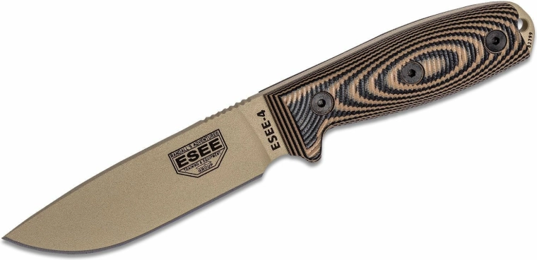 ESEE Model 4 couteau de survie polyvalent Desert Tan
