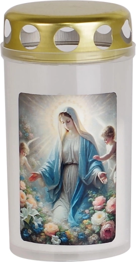 Bougie de cimetière Marie avec couvercle 11 cm, 120 g