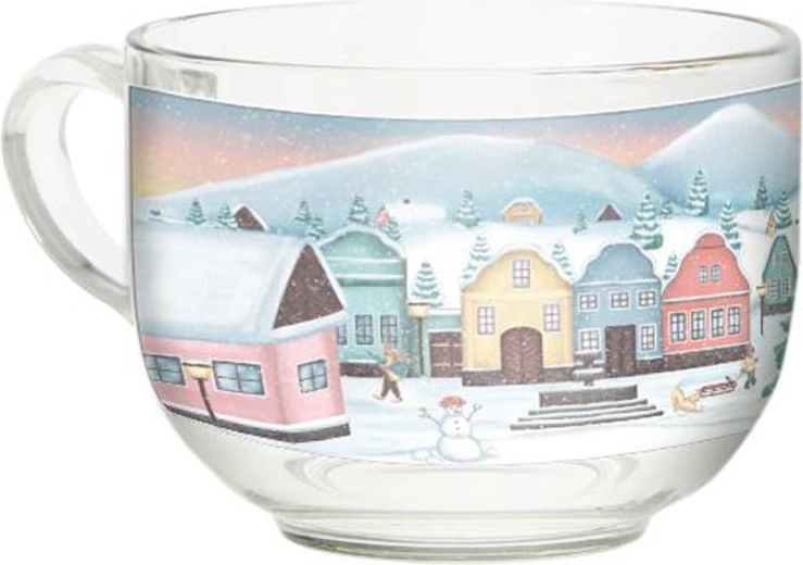 Mug en verre Toro 400 ml village d’hiver