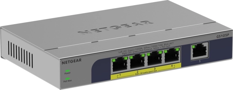 Switch gigabit Netgear non administré 5 ports avec PoE+