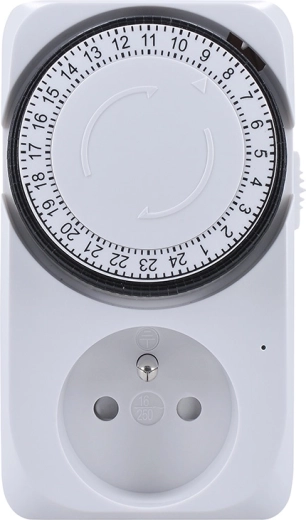 Solight minuterie mécanique à brancher sur prise 24 h - 1 pièce