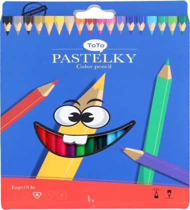 Crayons de couleur triangulaires ERGO, coffret de 18 couleurs