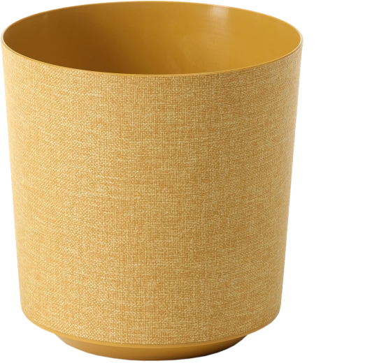 Cache-pot Gama textile 30 cm jaune moutarde