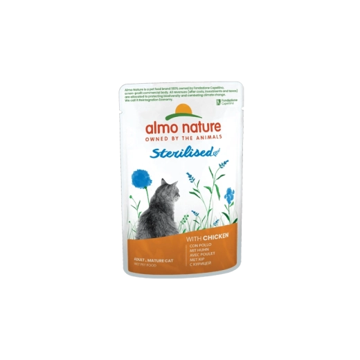 Almo Nature Holistic Sterilized Cat sachet pour chats stérilisés – poulet, 70 g