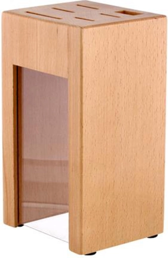 Bloc à couteaux en bois de hêtre, 6 emplacements