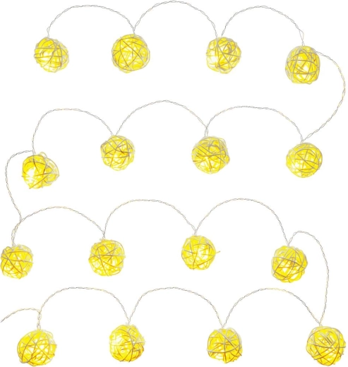Guirlande lumineuse naturelle Retlux avec boules, 16 LED