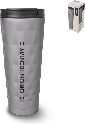 Mug isotherme en inox et plastique 0,5 l gris