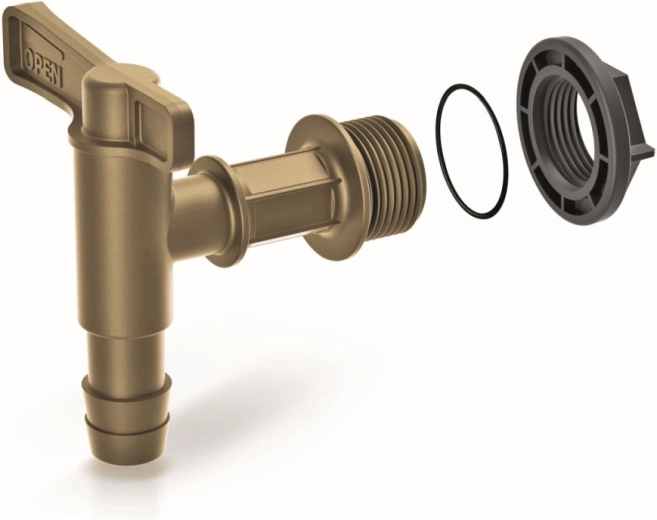 Robinet pour tonneau d’eau de pluie CANTAP 1 doré