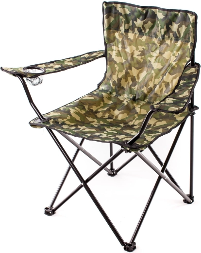 Chaise de camping pliable FISH Camouflage avec porte-gobelet
