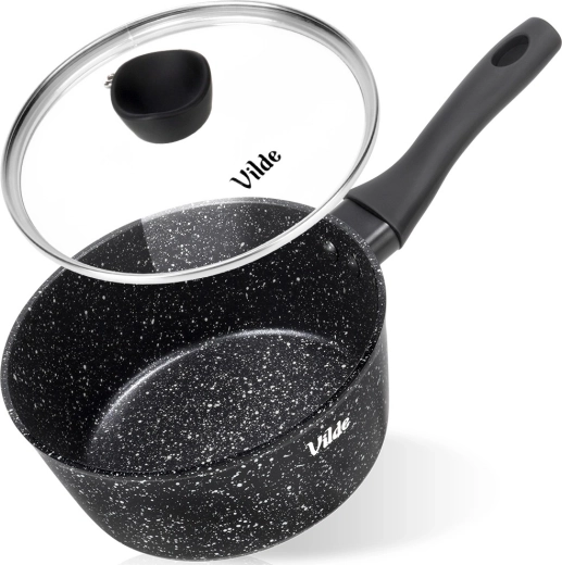 Casserole avec revêtement granit et couvercle en verre 16 cm, 1,1 l Vilde GRANITICA