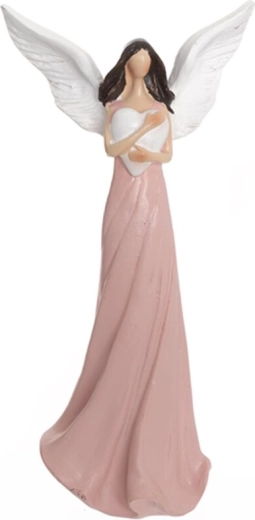 Ange en céramique rose 18 cm