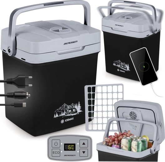 Glacière électrique portable 26 l avec mode ECO – noir