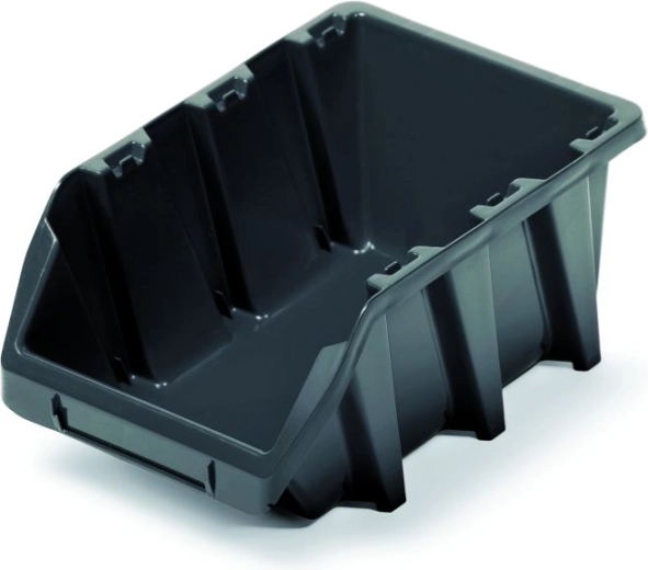 Boîte de rangement en plastique empilable BINEER LONG, noire