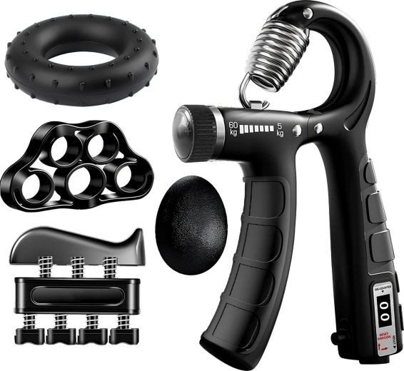 Ensemble de renforcement des mains Renew Force 5-en-1 avec résistance réglable 5–60 kg et compteur