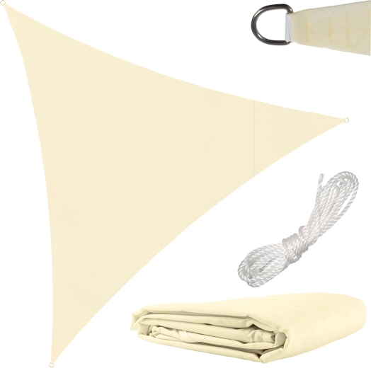 Voile d’ombrage triangulaire 3 × 3 × 3 m beige Gardlov
