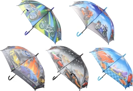 Parapluie automatique avec motif voitures et motos