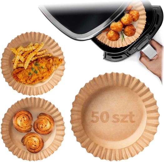 Papiers de cuisson pour friteuse à air 20 cm – 50 pièces Berdsen