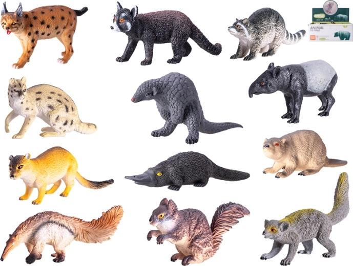 Set de figurines en plastique d’animaux de la forêt 13–16 cm, 12 pcs