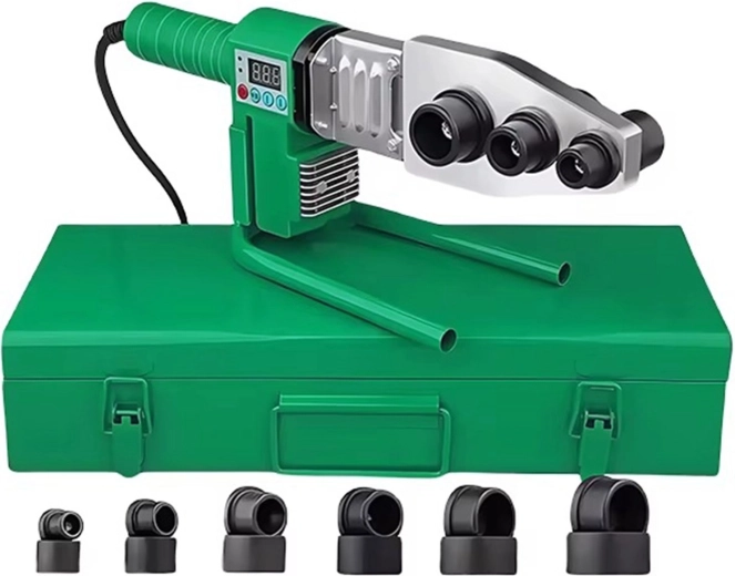 Soudeuse polyfusion pour tuyaux en plastique Renew Force 2800 W avec LCD et matrices 16–63 mm