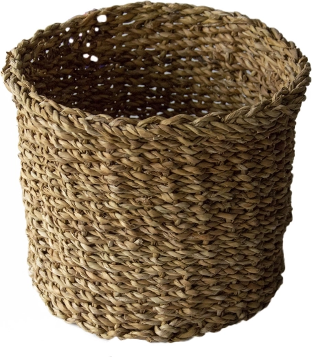Panier rond en jonc de mer grand 25 × 20 cm