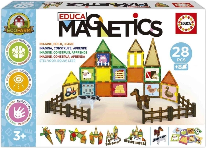 Educa jeu de construction magnétique Magnetics ferme éco 28 pièces