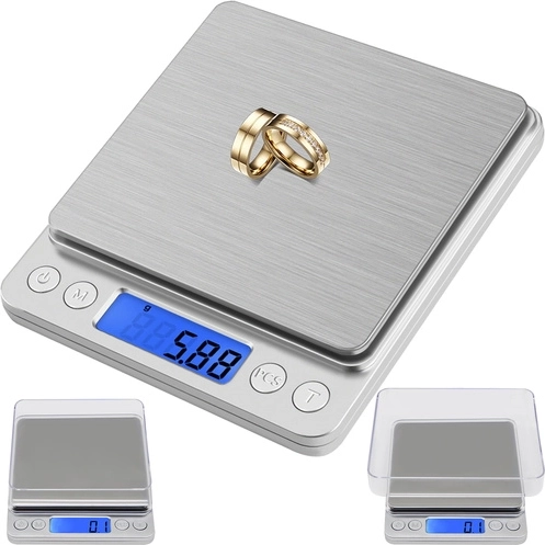 Balance de cuisine et de bijouterie numérique RUHHY 500 g avec précision de 0,01 g