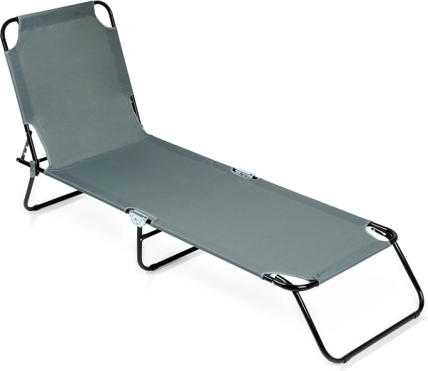 Chaise longue de jardin pliable grise