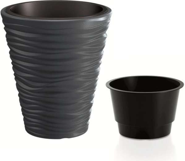 Pot de fleurs avec insert SAND 38,8 cm anthracite
