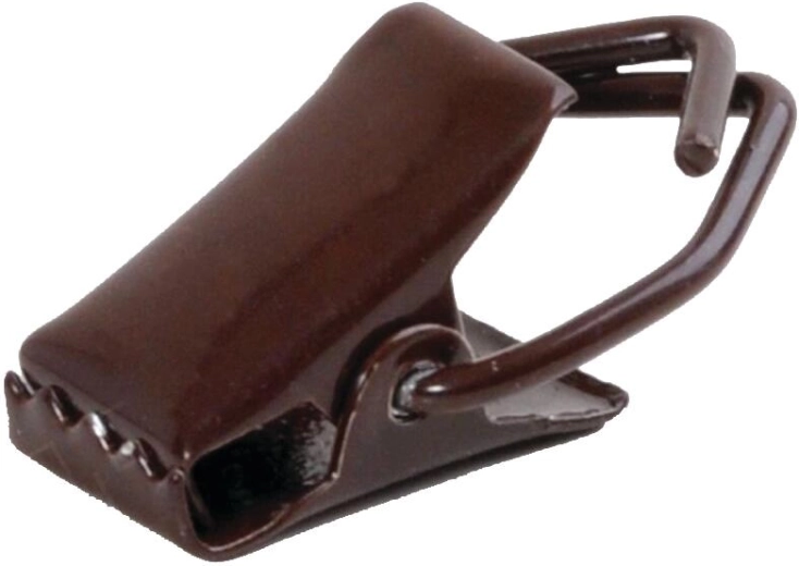 Pinces métalliques pour rideaux, marron, 25 pièces