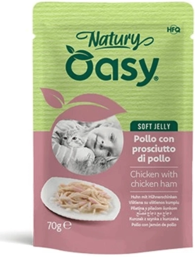 Oasy Soft Jelly poulet avec jambon pour chats 70 g
