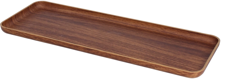 Plateau de service en plastique 13 × 36,5 cm, brun noyer