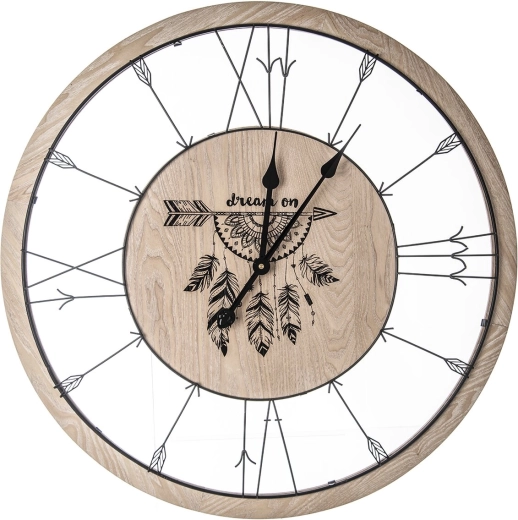 Horloge murale attrape-rêves 70 cm beige