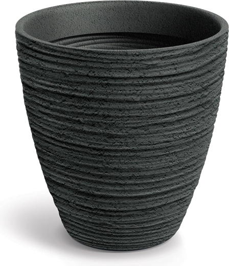 Pot Defora 60 cm gris foncé avec texture bambou