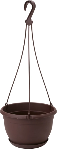 Pot suspendu Malta 19 cm marron avec soucoupe