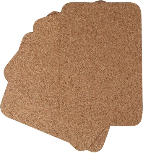 Lot de 4 sets de table rectangulaires en liège 40 × 30 cm